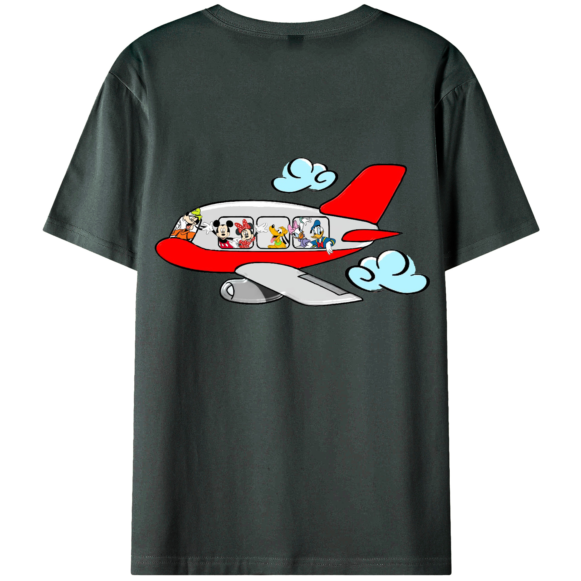 ミッキーマウス Mickey Mouse 綿100％ メンズ半袖Tシャツ（バックプリント） 通気性